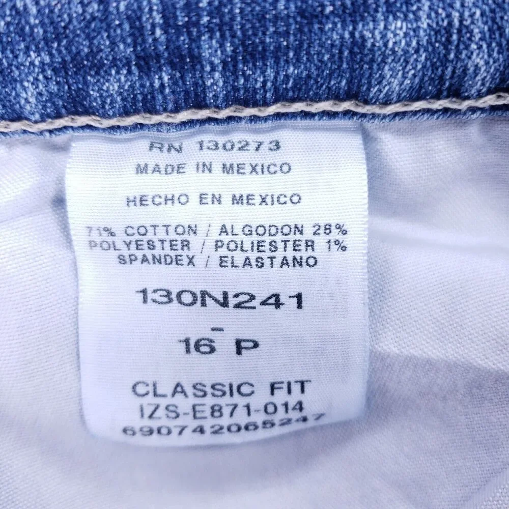 Lee Riders Jeans Women SZ 16 Blue Denim Straight Stretch Mid Rise Cotton VTG 90s
